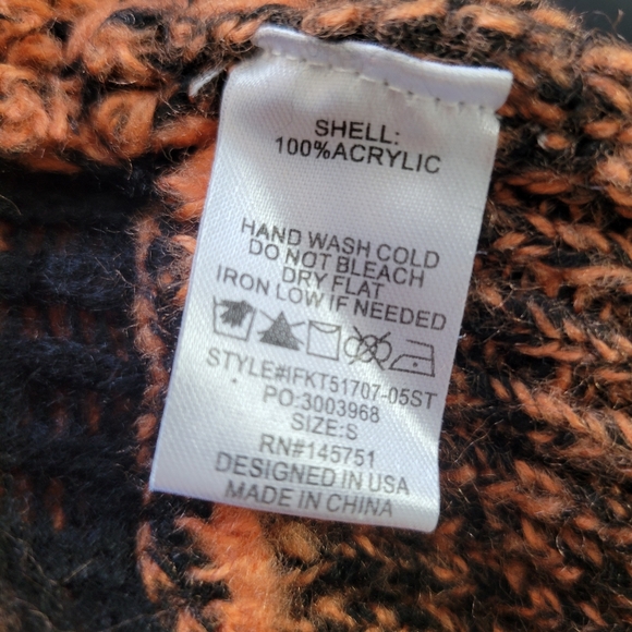 Talulah Oversized Acrylic Knit Jack o Lantern Pumpkin Halloween Sweater Viral SM - Picture 11 of 13